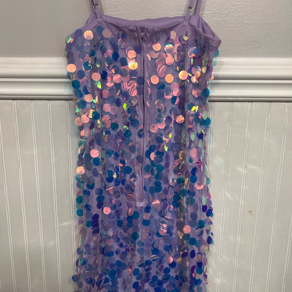 Pink Lily Rock on Purple Large Sequin Dress - Picture 5 of 6